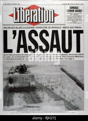 La couverture par la presse française de la guerre du Golfe et l'opération Tempête du désert Février 1991 Banque D'Images