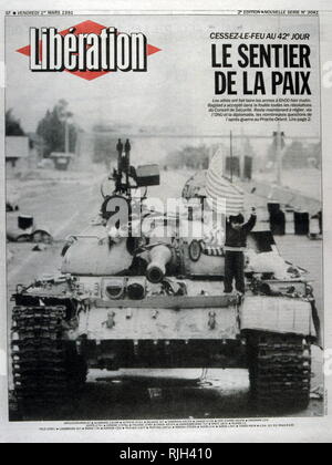 La couverture par la presse française de la guerre du Golfe et l'opération Tempête du désert Février 1991 Banque D'Images