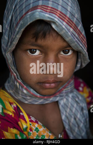 L'image d'une jeune fille à Purulia village, West Bengal, India Banque D'Images