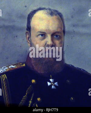 Alexandre III (1845 - 1894), Tsar de Russie ; Portrait. Empereur de Russie, roi de Pologne et Grand-duc de Finlande à partir de 13 mars 1881 jusqu'à sa mort le 1 novembre 1894. Il était très conservateur et a infirmé certaines des réformes libérales de son père, Alexander II Banque D'Images