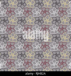 Vecteur d'éléments floraux modèle dans un rouge, jaune, noir et blanc palette de couleur Illustration de Vecteur