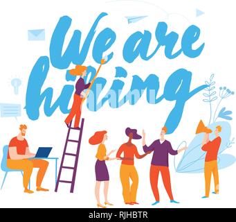 Emploi vecteur illustration cocept avec les gens. Nous embauchons Illustration de Vecteur