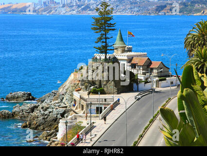 Chili, Viña del Mar, Wulff château, monument historique, Banque D'Images