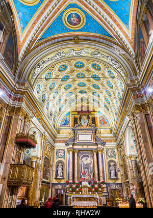 Turin, Italie - 1 janvier 2019. Choeur de l'église San Carlo Borromeo Church. Turin, Piémont, Italie. Banque D'Images