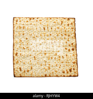 Contexte de la pâque avec matzoh isolated on white Banque D'Images