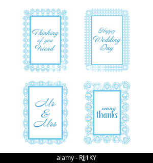 Bordure en dentelle coupe laser photo Frames Banque D'Images