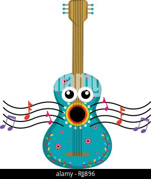 Chant guitare isolés Illustration de Vecteur