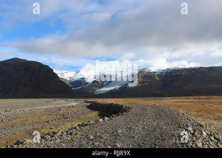 Skeidararsandur Glacier en Islande sur une journée d'automne Banque D'Images