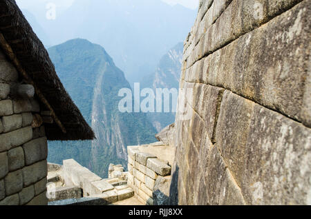 Vue typique à Machu Picchu Banque D'Images