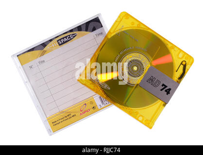 Un minidisc. MD74 Mini Disc format de stockage. Banque D'Images