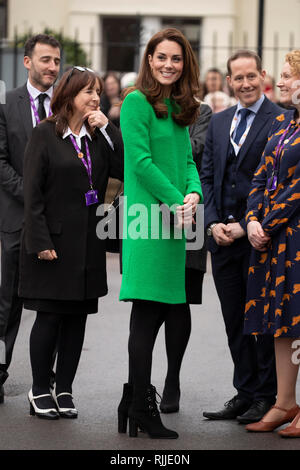 5 février 2019 Grande-Bretagne Royaume-uni Enfield's Catherine, duchesse de Cambridge, visites de l'école primaire de lavande dans Enfield à l'appui de Place2Be est la Semaine de la santé mentale des enfants 2019. Banque D'Images