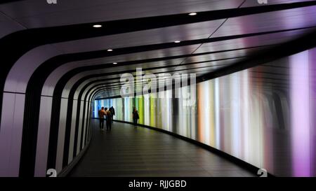 King's Cross Tunnel entre King's Cross et St Pancras, conçue par les Alliés & Morrison Architects, Londres, Royaume-Uni. Banque D'Images