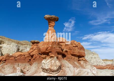 Les Toadstool Hoodoos, une zone de rochers en forme de champignon dans l'équilibre Grand Staircase-Escalante National Monument dans l'Utah, United States. Banque D'Images