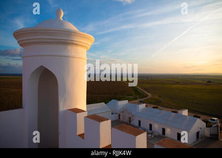 La sentinelle et vue sur les vignes du vin de Torre de Palma Hotel Banque D'Images