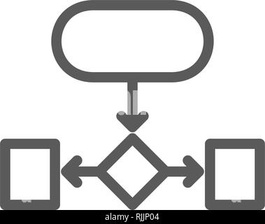 La structure hiérarchique, l'icône de la ligne graphique auxiliaire. Illustration de Vecteur
