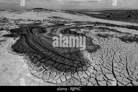 Takhti-Tepa Chachuna les volcans de boue dans la réserve naturelle gérée, la Géorgie. Banque D'Images