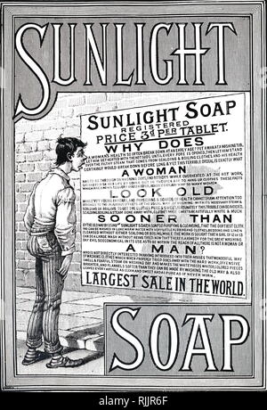 La lumière du soleil dans une publicité pour du savon. En date du 19e siècle Banque D'Images