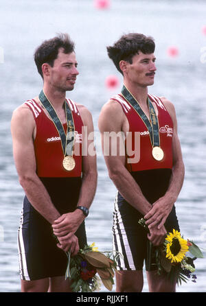 Gainsville, Atlanta, Géorgie, États-Unis d'Amérique., Suisse deux de couple masculin poids léger, SUI LM2X. Markus GIER : Michael GIER, médaillé d'or olympique 1996, Régate, Lake Lanier, Gainsville. La Géorgie. [Crédit obligatoire : Peter Spurrier : Intersport Images] Banque D'Images