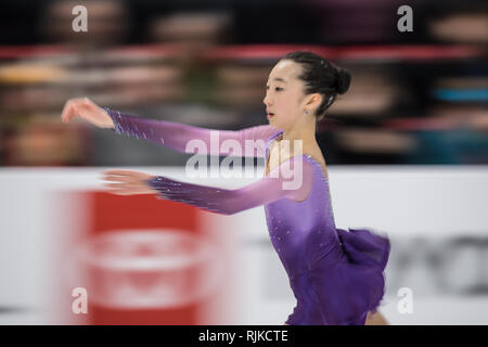Ann Arbor, Michigan, USA. 25 Jan, 2019. TING CUI dans le programme court dames au cours de l'US Figure Skating Championship à Little Caesars Arena, Detroit, Michigan. (Crédit Image : © Scott Hasse/ZUMA Press) Banque D'Images