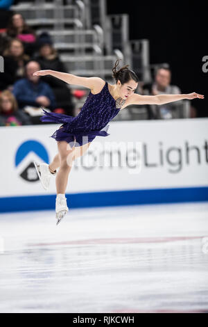 Ann Arbor, Michigan, USA. 25 Jan, 2019. MEGAN WESSENBERG participe à la danse rythmique au cours de l'US Figure Skating Championship à Little Caesars Arena, Detroit, Michigan. (Crédit Image : © Scott Hasse/ZUMA Press) Banque D'Images