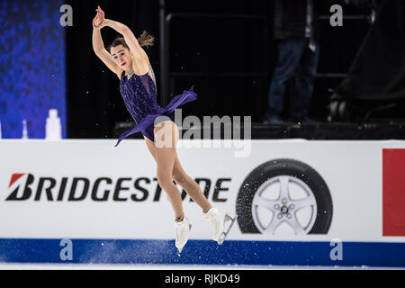 Ann Arbor, Michigan, USA. 25 Jan, 2019. MEGAN WESSENBERG participe à la danse rythmique au cours de l'US Figure Skating Championship à Little Caesars Arena, Detroit, Michigan. (Crédit Image : © Scott Hasse/ZUMA Press) Banque D'Images