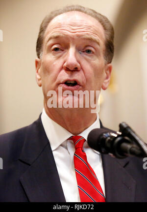 Washington, États-Unis d'Amérique. Feb 06, 2019. David Malpass, Président des Etats-Unis, Donald J. Trump's choice pour diriger la Banque mondiale, fait de remarques dans la Roosevelt Room de la Maison Blanche, à Washington, DC, le 6 février 2019. Crédit : Martin H. Simon/CNP Crédit dans le monde entier | conditions : dpa/Alamy Live News Banque D'Images