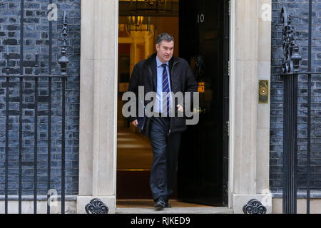 David Gauke - Secrétaire de la Justice vu au départ de No 10 Downing Street après avoir assisté à la réunion hebdomadaire du Cabinet. Banque D'Images