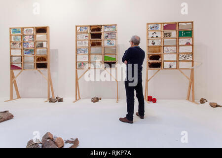 St Ives, Cornwall, UK. 7 février 2019. La galerie Tate St Ives ouverture d'art par Anna Boghiguian. Crédit : Mike Newman/Alamy Live News. Banque D'Images