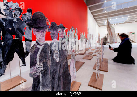 St Ives, Cornwall, UK. 7 février 2019. La galerie Tate St Ives ouverture d'art par Anna Boghiguian. Crédit : Mike Newman/Alamy Live News. Banque D'Images