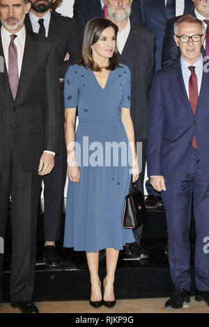 7 février 2019 - Madrid, Madrid, Espagne - Reine Letizia d'Espagne vu assister à la réunion de la Fondation Teatro Real conseil d'administration de Teatro Real de Madrid, Espagne. (Crédit Image : © P. Legan Mace/SOPA des images à l'aide de Zuma sur le fil) Banque D'Images