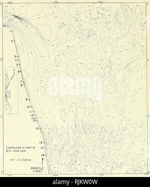 . L'érosion et d'accrétion à Virginia Beach, Virginie et aux environs. L'érosion des plages ; les dépôts littoraux ; les sédiments (géologie). La figure 4. Bathymétrie des sud-est du plateau de la Virginie. 24. Veuillez noter que ces images sont extraites de la page numérisée des images qui peuvent avoir été retouchées numériquement pour plus de lisibilité - coloration et l'aspect de ces illustrations ne peut pas parfaitement ressembler à l'œuvre originale.. Goldsmith, Victor ; Sturm, Susan C ; Thomas, George R. , 1946- ; Centre de recherche en génie côtier (U. S. ). Fort Belvoir, Virginie : Le Centre ; Springfield, Virginie : Disponible à partir de l'Information Technique National Banque D'Images