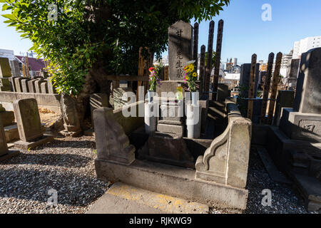 Tombe de Konyo Aoki (1698 - 1769 ), connu sous le nom de temple Ryusenji Meguro Fudo, Meguro-Ku, Tokyo, Japon. Il a répandu la patate douce au Japon. Banque D'Images