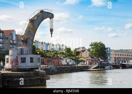 Vieux Port grue dans le port de Bristol Banque D'Images