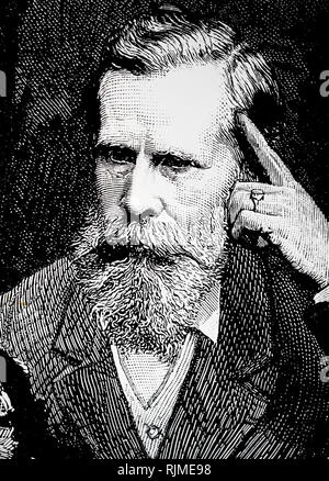 Illustration de William Crookes (1832-1919), chimiste et physicien anglais. Tube à vide : la recherche psychique Banque D'Images