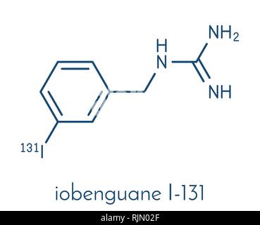 J'Iobenguane-131 cancer molécule pharmaceutique (produits radiopharmaceutiques). Formule topologique. Illustration de Vecteur