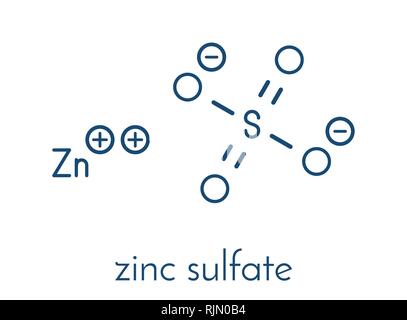 Le sulfate de zinc, la structure chimique. Formule topologique. Illustration de Vecteur