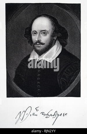 Illustration de William Shakespeare (1564 - 1616) ; Anglais, poète, dramaturge et comédien, largement considéré comme le plus grand écrivain de la langue anglaise et le dramaturge de plus grande du monde Banque D'Images