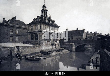 Une lithographie de la Vieille Halle au blé, King's Lynn, en Angleterre. En date du 19e siècle Banque D'Images