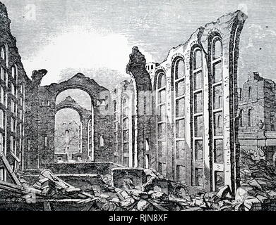 Une gravure représentant les ruines de l'Opéra, détruite par le séisme de Lisbonne de 1755. En date du 19e siècle Banque D'Images