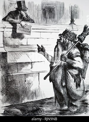 Un dessin animé commentant la saleté de Tamise et l'enquête sur la corruption durant les élections de Great Yarmouth, Reigate, Totnes et Lancaster. Illustré par John Tenniel (1820-1914). En date du 19e siècle Banque D'Images