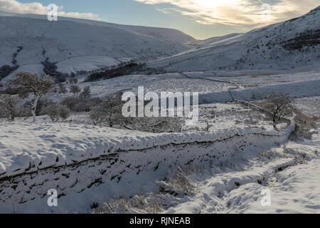 Scènes couvertes de neige dans le parc national de Brecon Beacons, Pays de Galles, Royaume-Uni. Banque D'Images