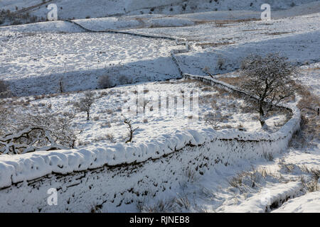 Scènes couvertes de neige dans le parc national de Brecon Beacons, Pays de Galles, Royaume-Uni. Banque D'Images