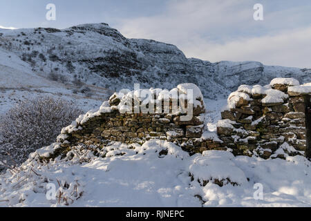 Scènes couvertes de neige dans le parc national de Brecon Beacons, Pays de Galles, Royaume-Uni. Banque D'Images