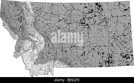 . Montana de l'évaluation de la situation des amphibiens et des reptiles, l'examen de la littérature, et de plan de conservation. Les amphibiens, reptiles ; des indicateurs (biologie) ; Habitat (écologie) ; la conservation de la faune. Grenouille léopard (Rana pipiens) distribution à jour et les informations d'état peuvent être trouvés sur le Montana Natural Heritage Program's TRACKER site web à mtnhp.org. La distribution/Taxonomie Rana pipiens a une histoire taxonomique complexe, mais est maintenant reconnu comme une espèce distincte qui, historiquement, ont varié de Terre-Neuve et dans le nord de l'Alberta dans le nord de la région des Grands Lacs, le désert au sud-ouest, et le grand Banque D'Images