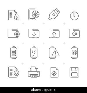 La ligne Internet, Web et Mobile - Icônes vector icon set Illustration de Vecteur