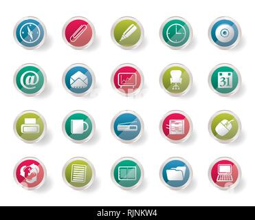 Outils de bureau sur fond de couleur des icônes - vector icon set 2 Illustration de Vecteur