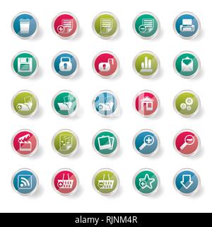 25 icônes Internet détaillée simple et réaliste sur fond de couleur - Vector Icon Set Illustration de Vecteur