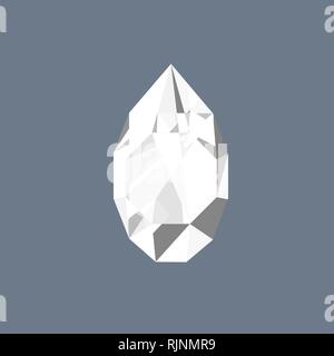 Gemme diamant en forme de goutte vecteur logo brillant Illustration de Vecteur