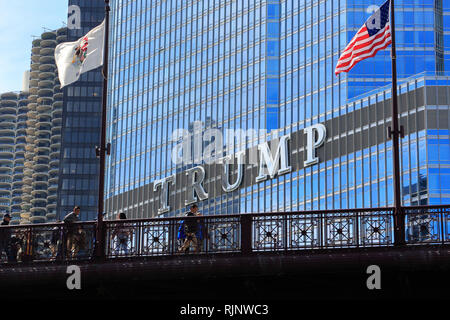 Un fermé l'avis du Trump International Hotel & Tower Chicago.Chicago. L'Illinois. USA Banque D'Images