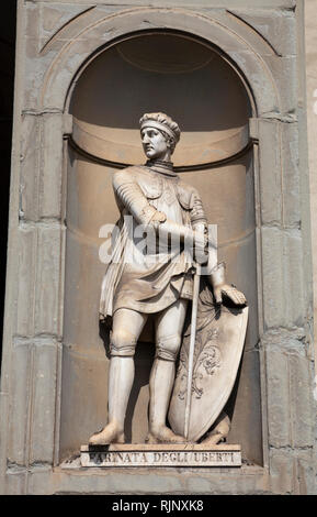 Statue de Farinata degli Uberti dans la galerie des Offices à Florence, Italie Banque D'Images